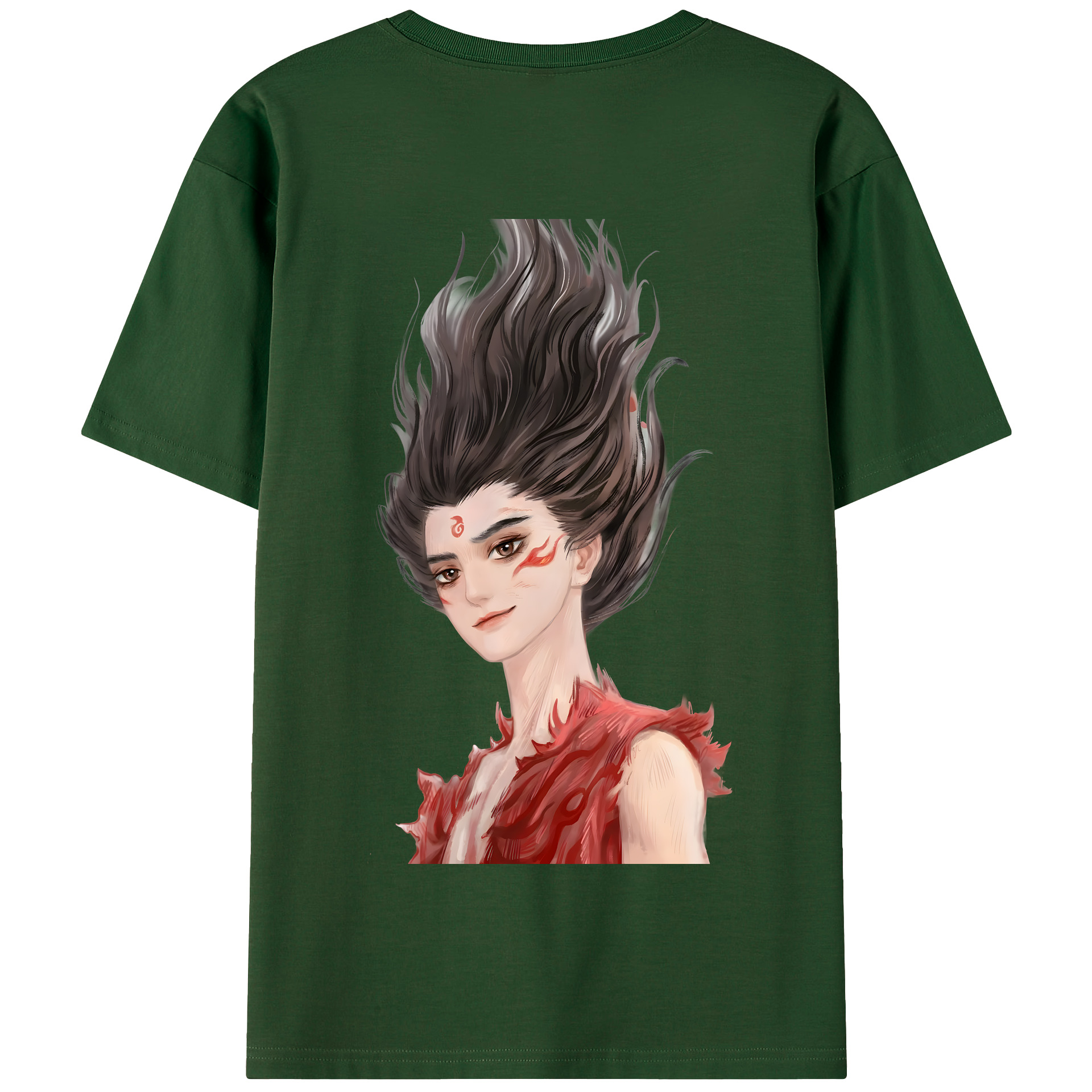 （画像用） Ne Zha 2 ナタ 魔童の大暴れ 綿100％半袖Tシャツ（背面プリント）